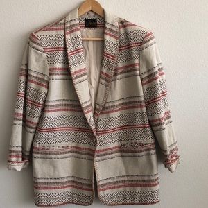 VINTAGE Woven Tribal Blazer SZ Large